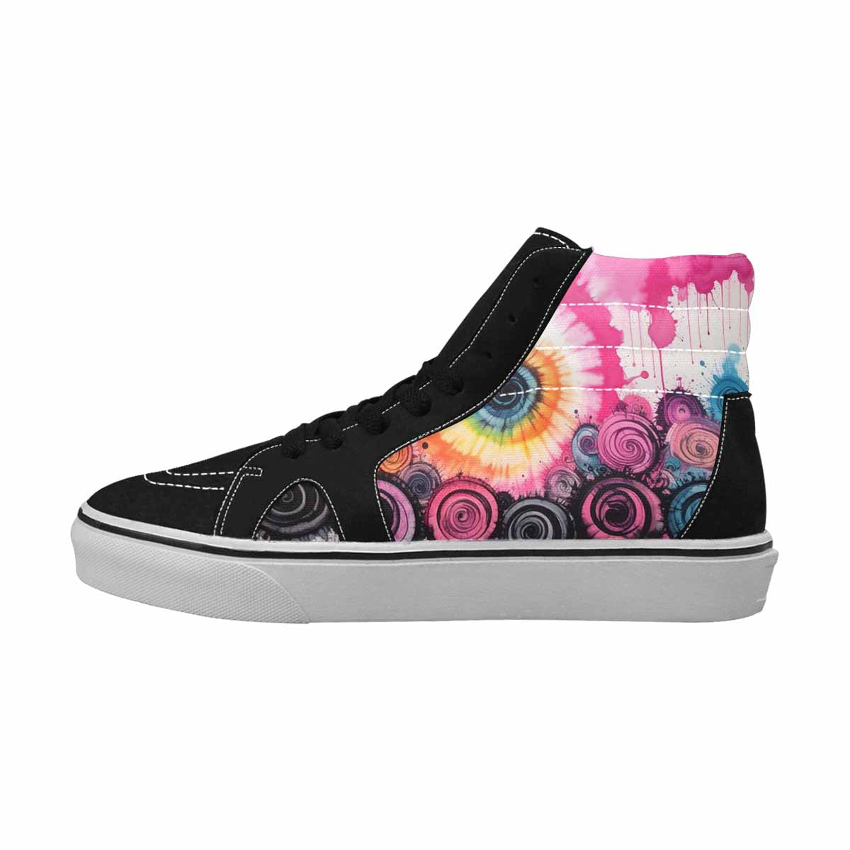 MEN'S Tie High Top Canvas Kaleidoscope Custom Sneakers