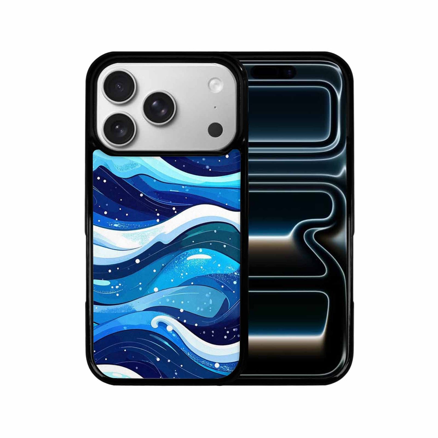 iPhone 17 Pro Case — Glossy Winter Wave Seamless Cartoon Cute, Custom Print Case Cover