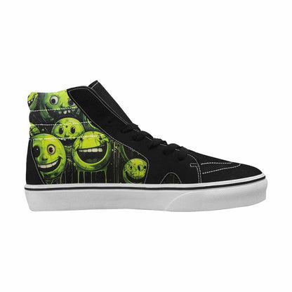MEN'S Melting Moon Smiley High Top Canvas Aesthetic Custom Shoes