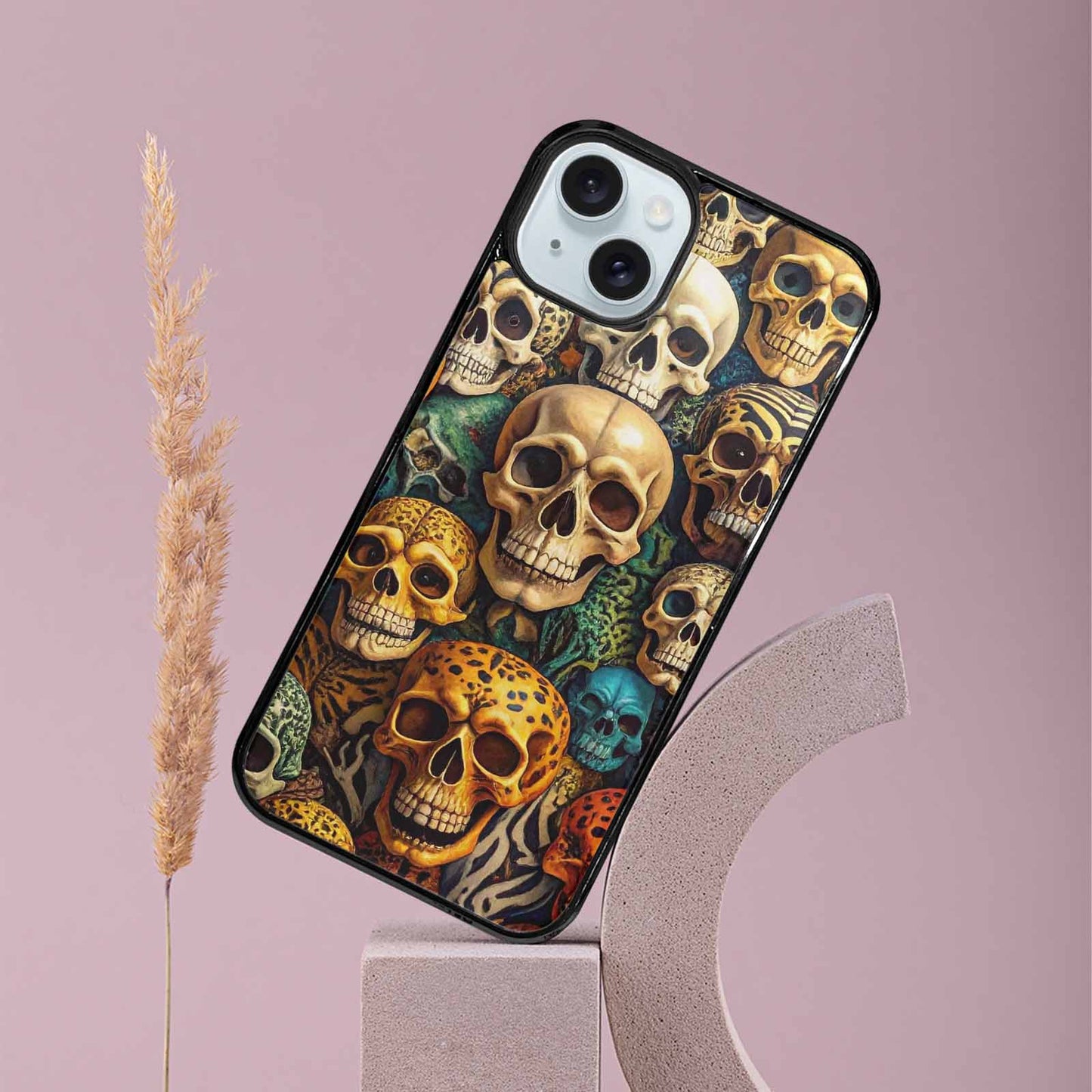iPhone 15 Plus Case — Skulls Animal Printskulls Patt Ekj, Unique Phone Case Design
