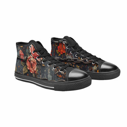 WOMEN'S Barbed Wire Chain High Top Canvas Vivid Custom Sneakers
