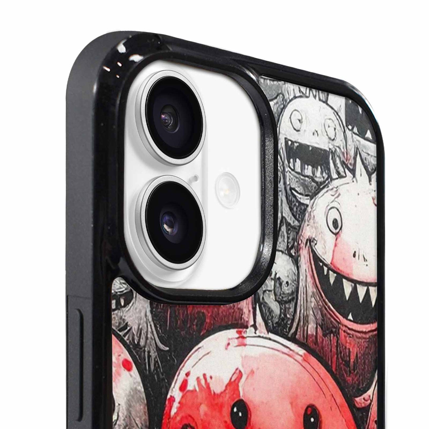 iPhone 17 Case — Black &amp; Red Ink Cartoon Cute, Customized Protective Case
