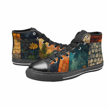MEN'S Dinosaur Silhouette High Top Canvas Aesthetic Custom Sneakers