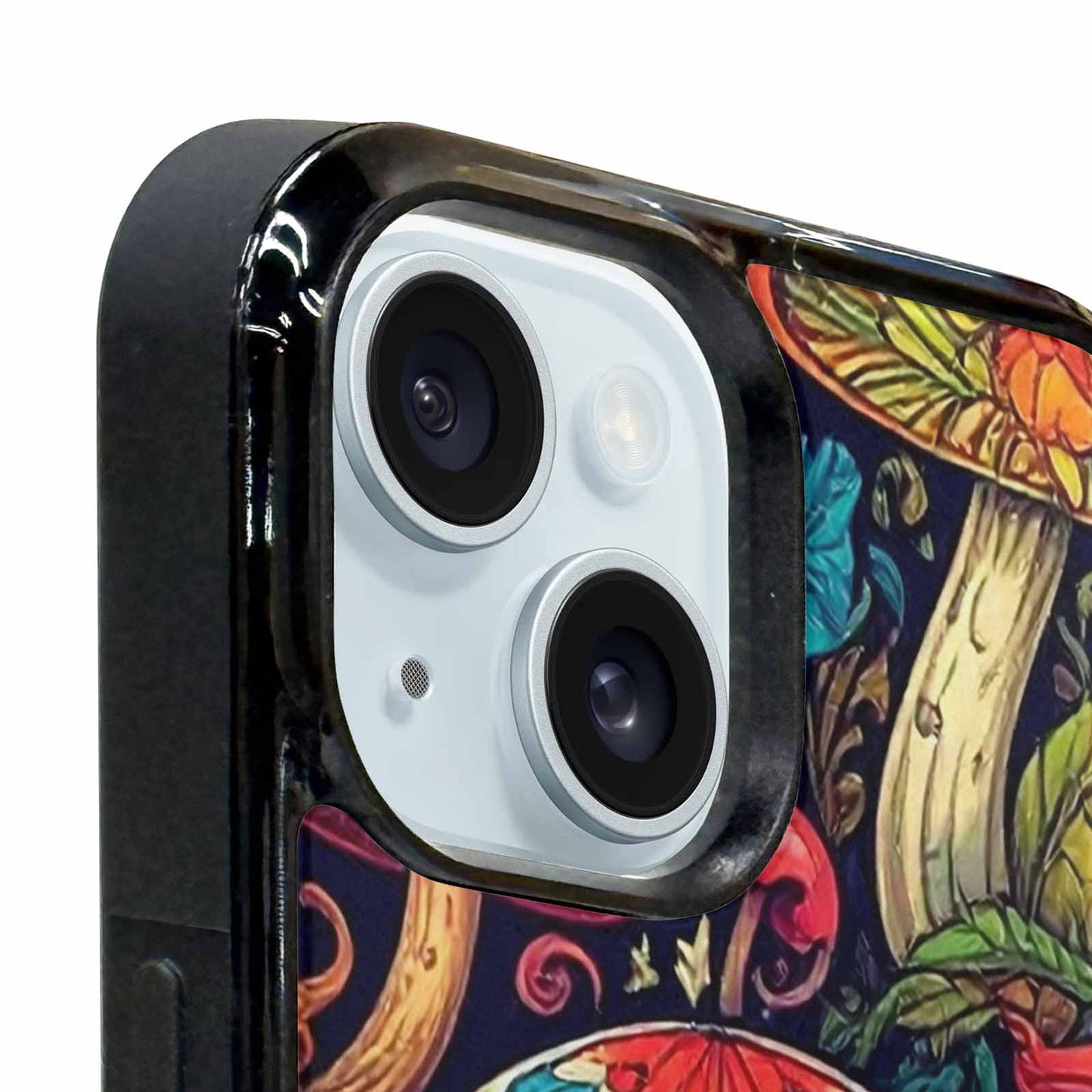 iPhone 15 Plus Case — Mushrooms And Skulls, Unique Phone Case Design