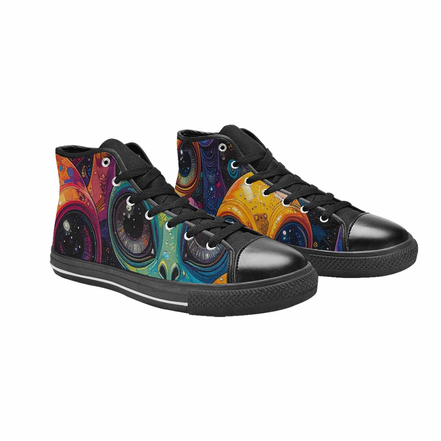 MEN'S Cartoon Alien Characters High Top Canvas Cottagecore Custom Shoes