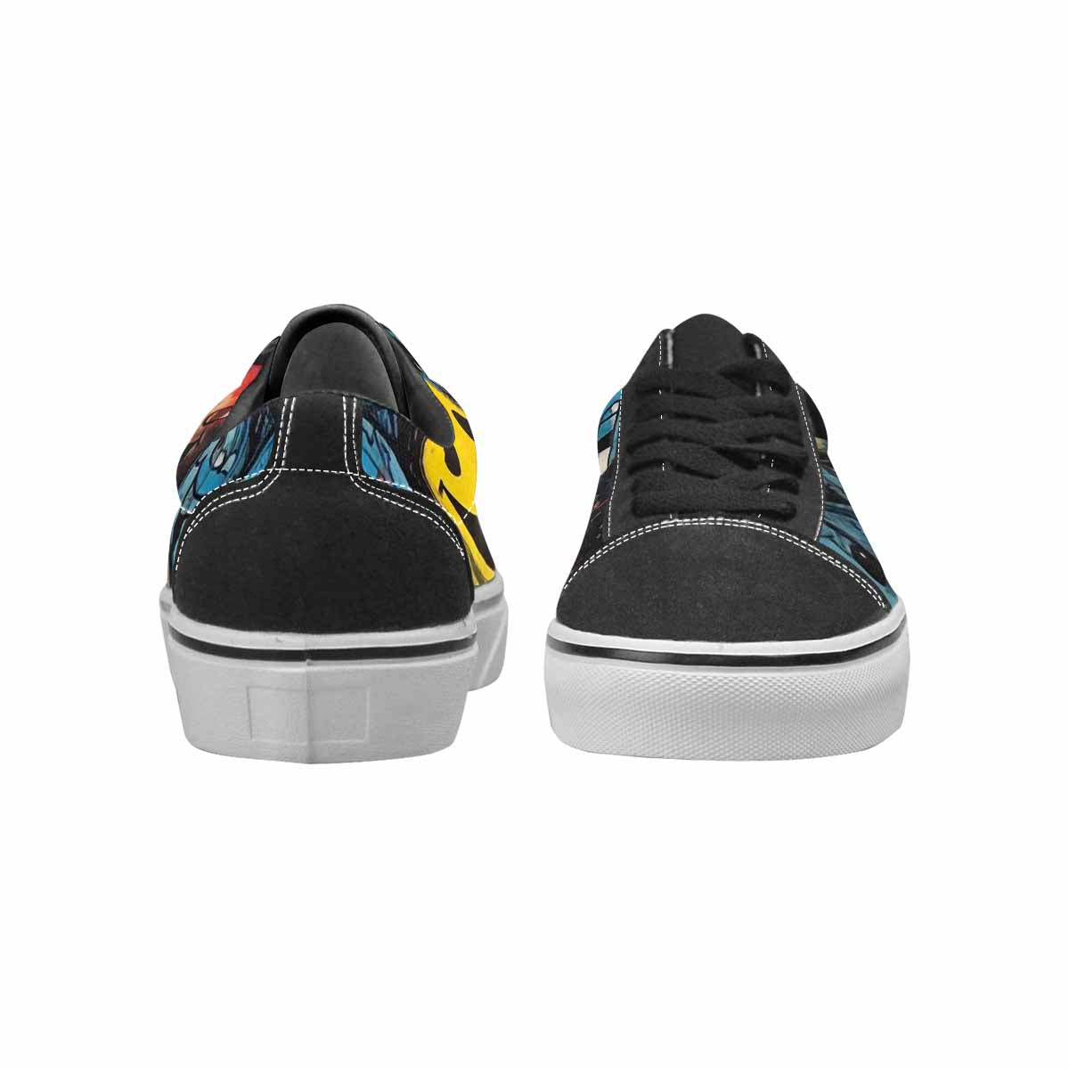 WOMEN'S Melting Moon Smiley Lace-Up Canvas Dark Academia Custom Sneakers