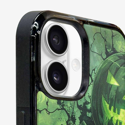 iPhone 16 Case — Halloween Glowing Jackolantern Personalized Phone Cover, Custom Print Case Cover