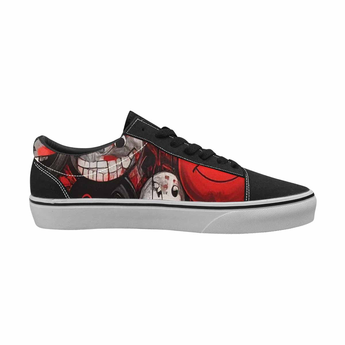 WOMEN'S Melting Moon Smiley Lace-Up Canvas Vibrant Chaos Sneakers