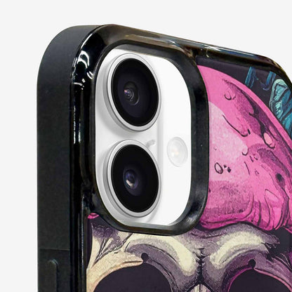 iPhone 16 Plus Case — Mushroom Skull, Personalized Phone Case