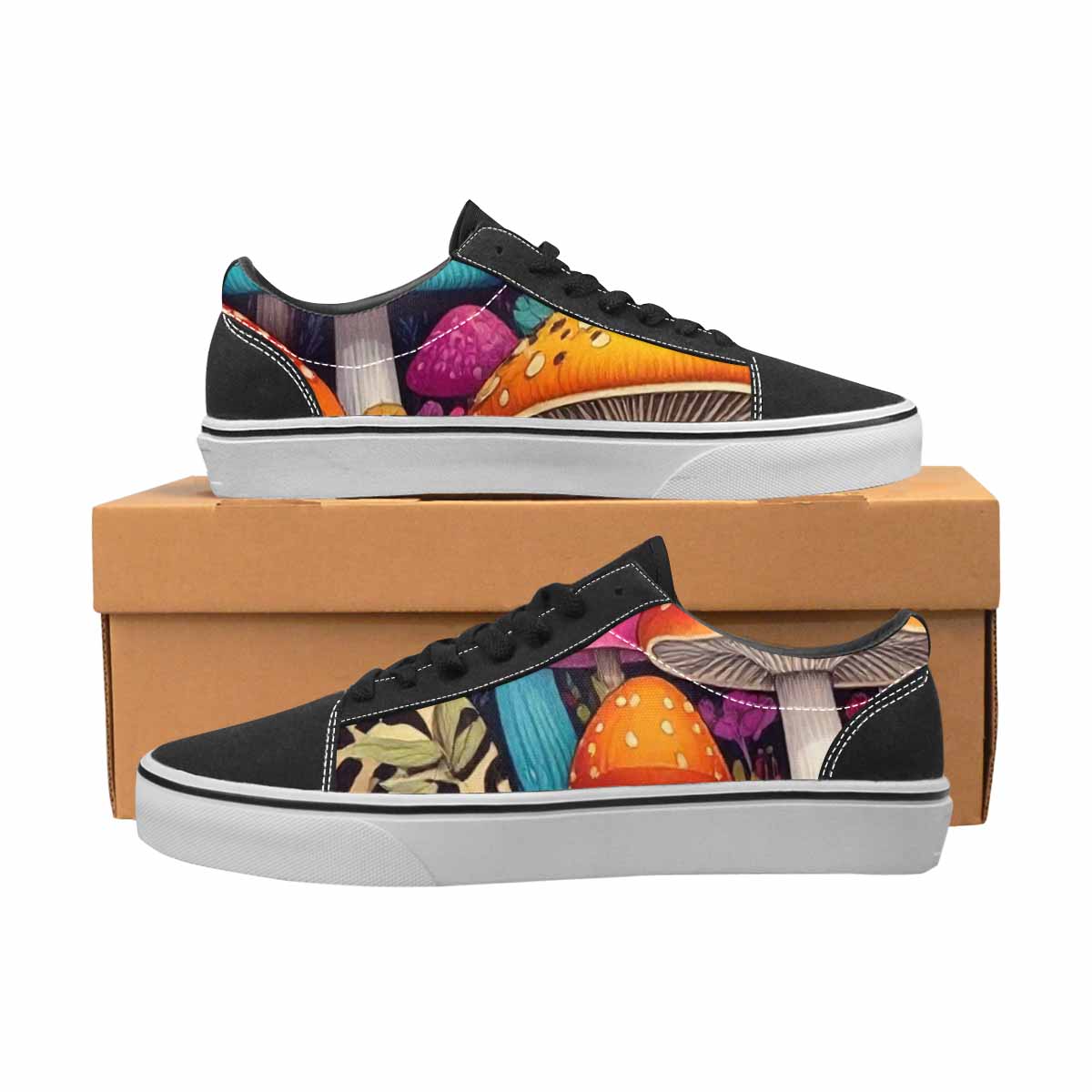 WOMEN'S Mushrooms Lace-Up Canvas Vivid Sneakers