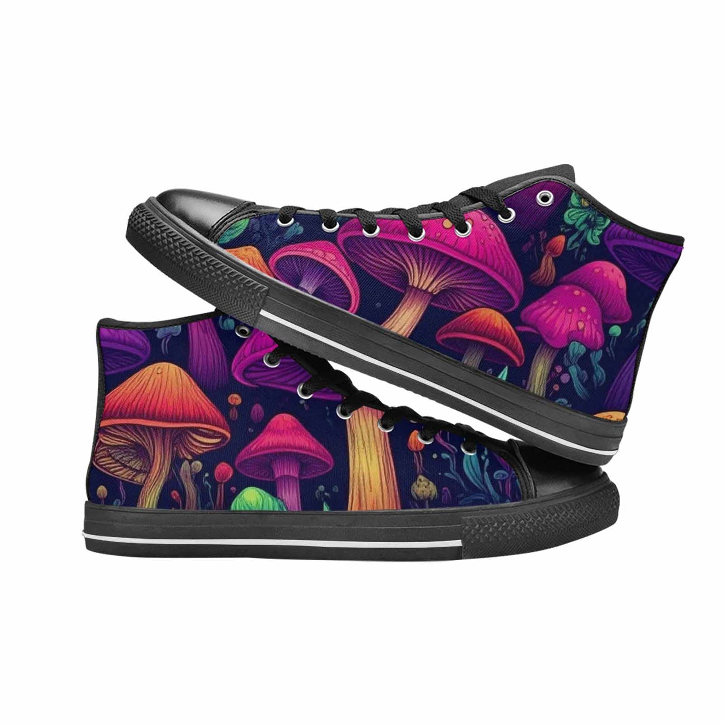 MEN'S Psychedelic Mushroom High Top Canvas Cottagecore Custom Sneakers