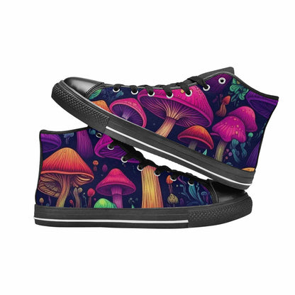 MEN'S Psychedelic Mushroom High Top Canvas Cottagecore Custom Sneakers