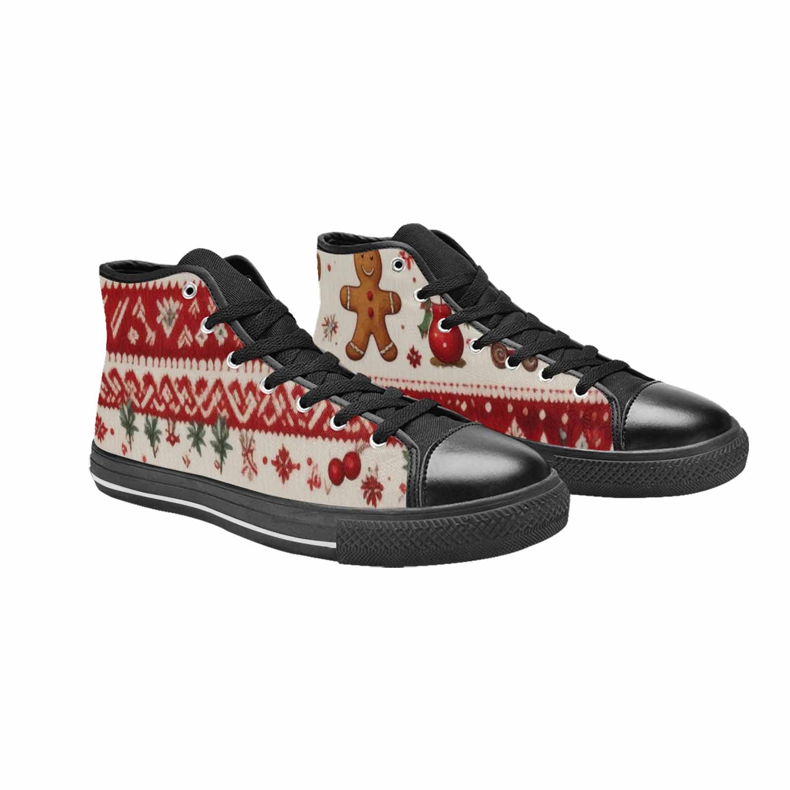 MEN'S Christmas Holly Snowflake High Top Canvas Neon Fantasy Shoes