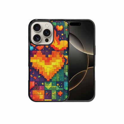 iPhone 16 Pro Case — Pixel Art 8 Bit Burst Pattern, Custom Printed Phone Case