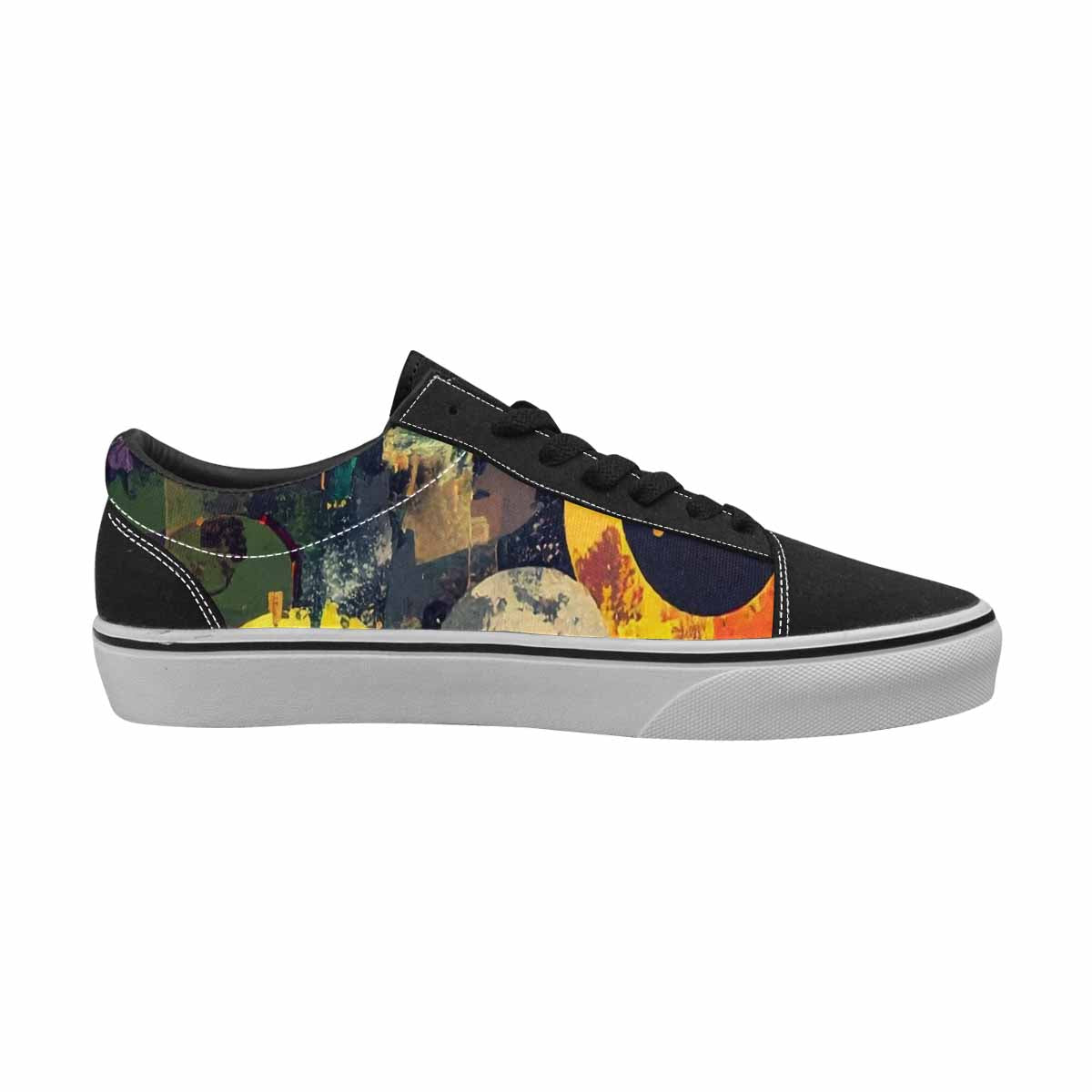 WOMEN'S Smiley Faces  Camo Lace-Up Canvas Kaleidoscope Sneakers