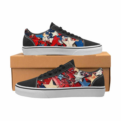 WOMEN'S Patriotic Stars Stripes Lace-Up Canvas Kaleidoscope Custom Sneakers