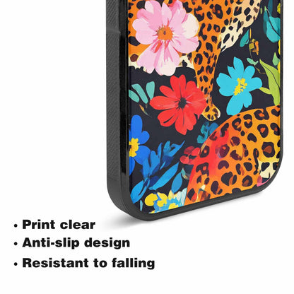 iPhone 15 Plus Case — Leopard Print Floral, Custom Made Phone Cover