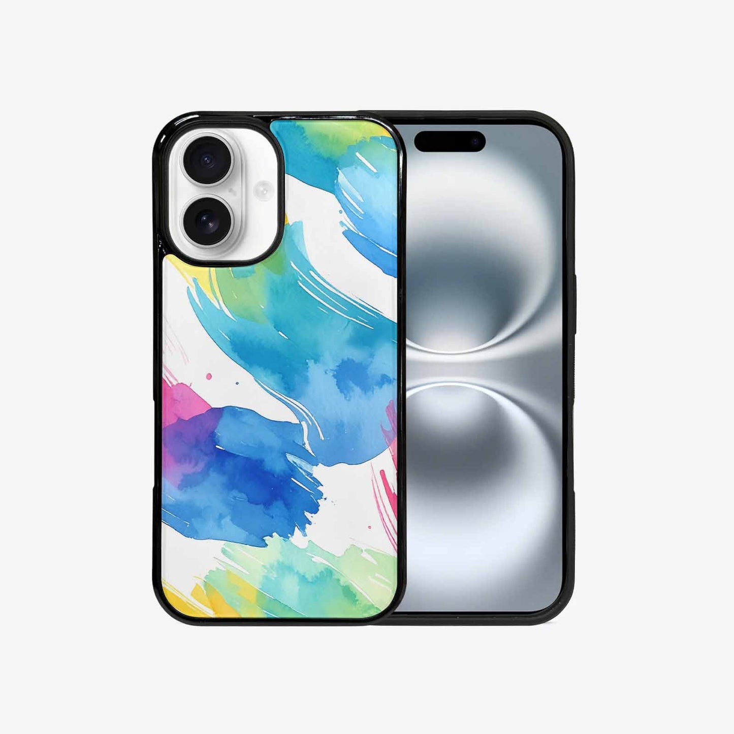 iPhone 16 Case — Trans Strong Watercolor Seamless Pattern Vibrant, Customized Protective Case