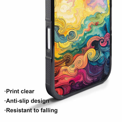 iPhone 17 Air Case — Tie Dye Swirls Black White Tie, Custom Printed Phone Case
