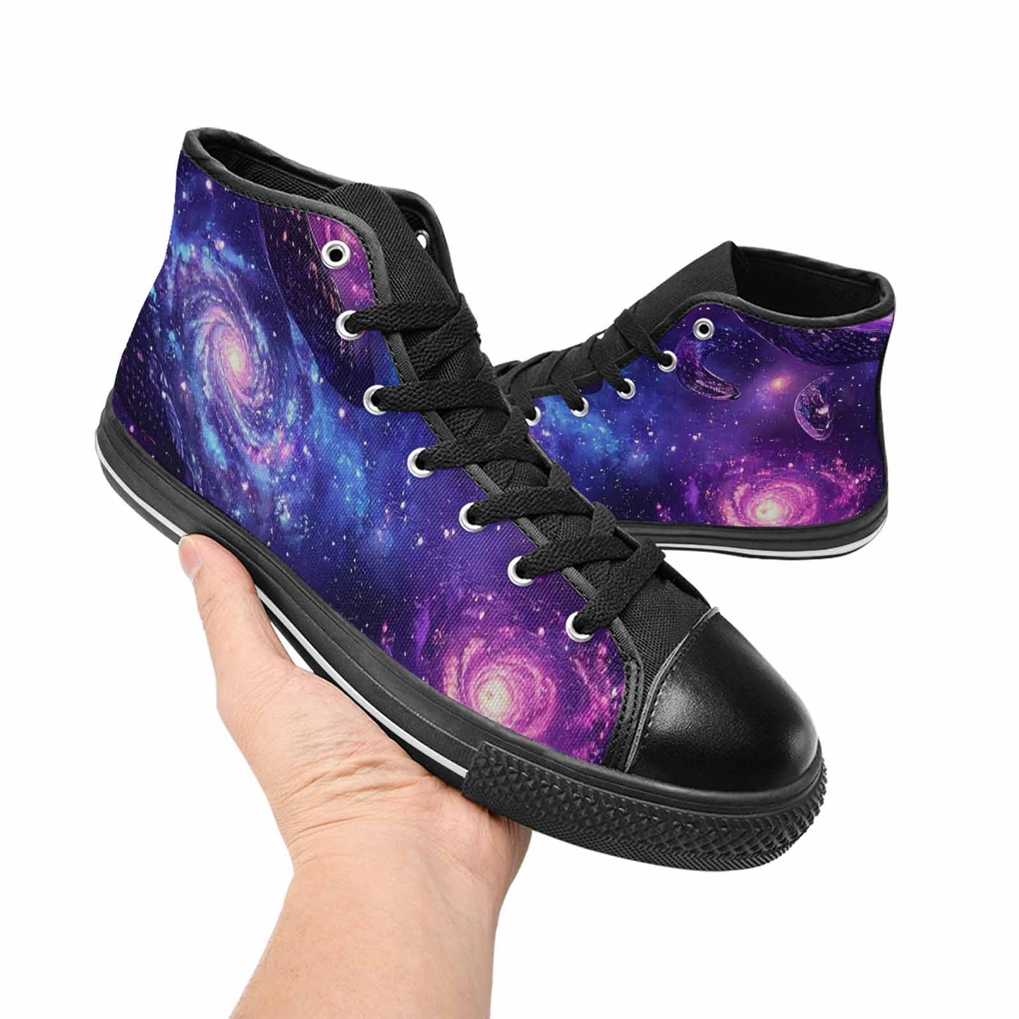 MEN'S Galaxy Snake Print High Top Canvas Vivid Shoes
