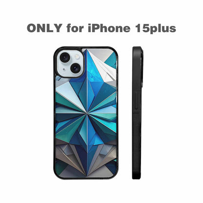 iPhone 15 Plus Case — Geometric Origami Art Pattern, Custom Art Phone Cover