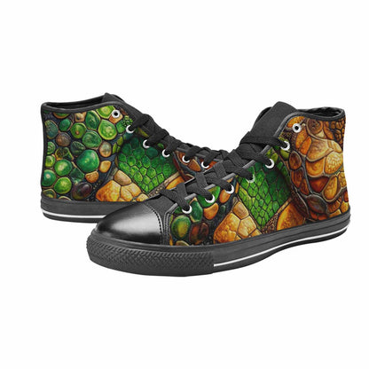 MEN'S Snake Skin Reptile High Top Canvas Aesthetic Custom Shoes