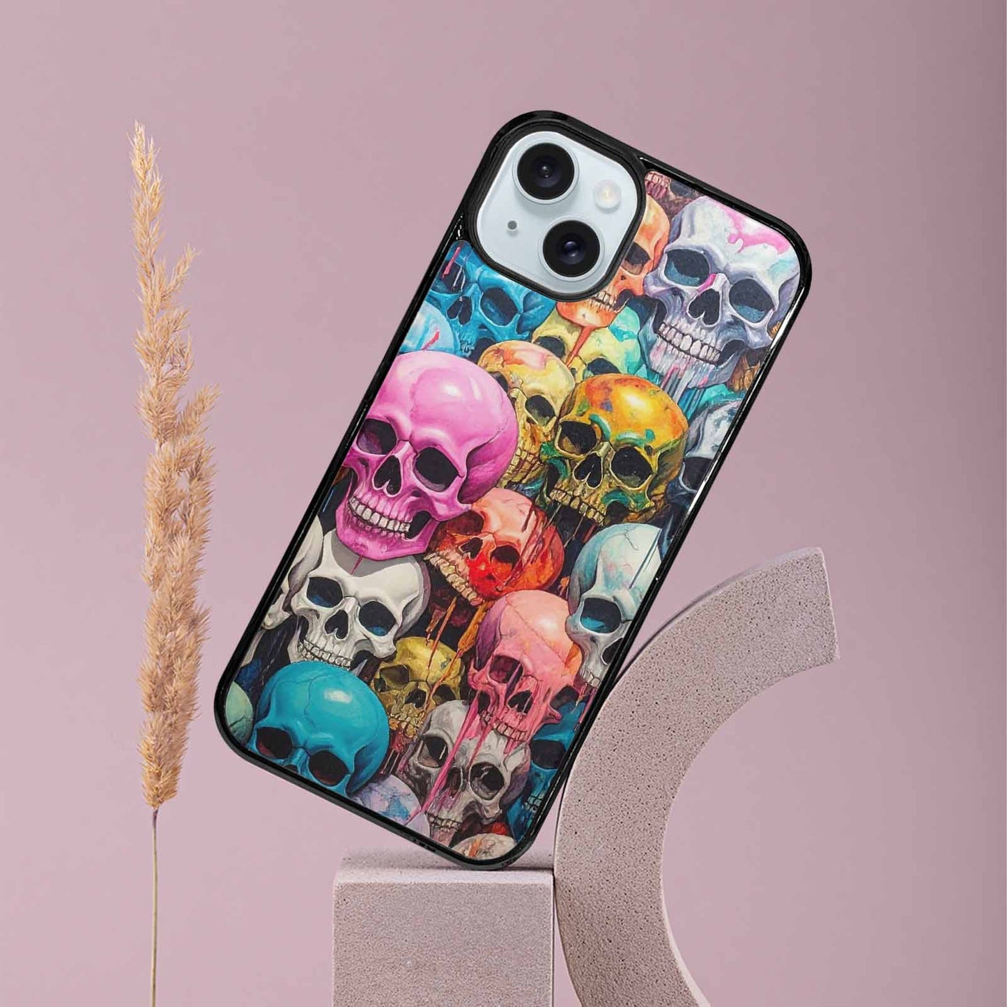 iPhone 15 Plus Case — Skulls Marbleskulls Pattern, Custom Phone Case