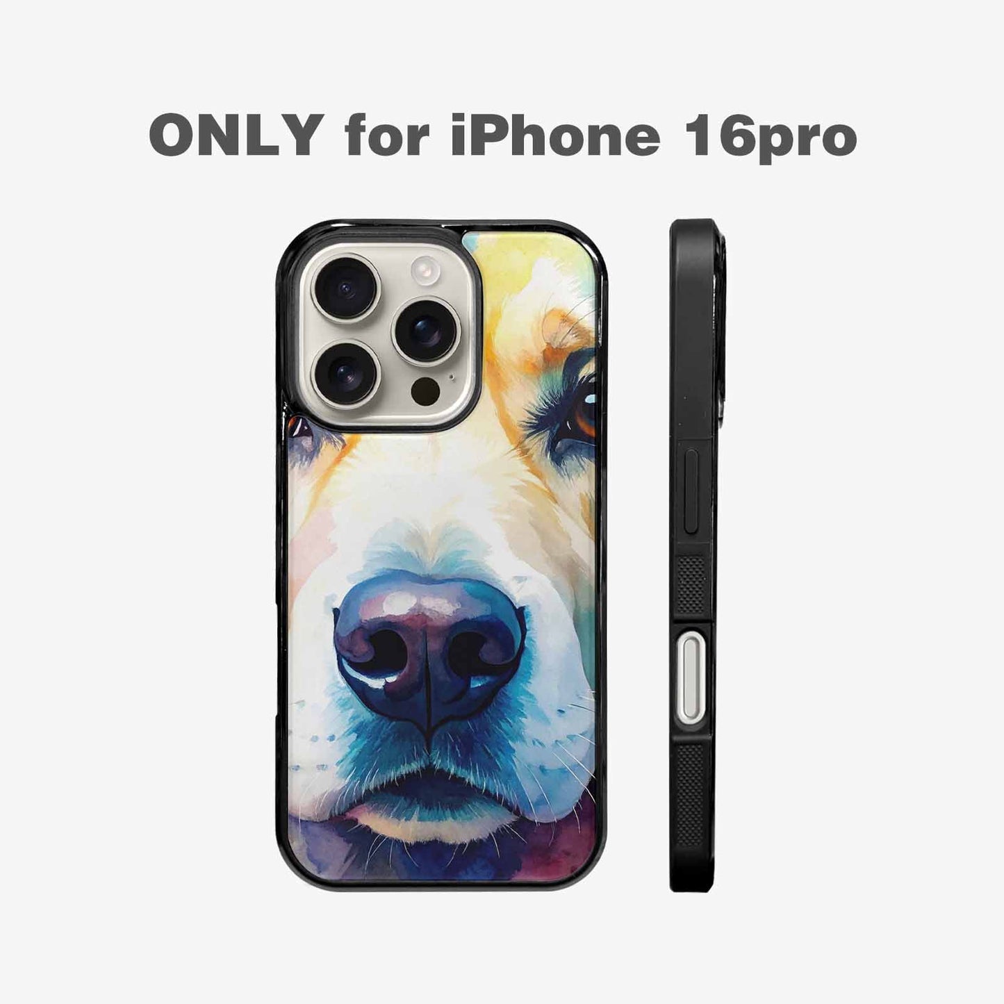 iPhone 16 Pro Case — Golden Retriever Watercolor Art Pattern, Custom Print Case Cover