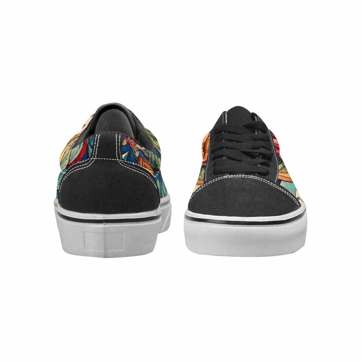 WOMEN'S Old School Tattoo Canvas Lace-Up Wallpaper Art Sneakers