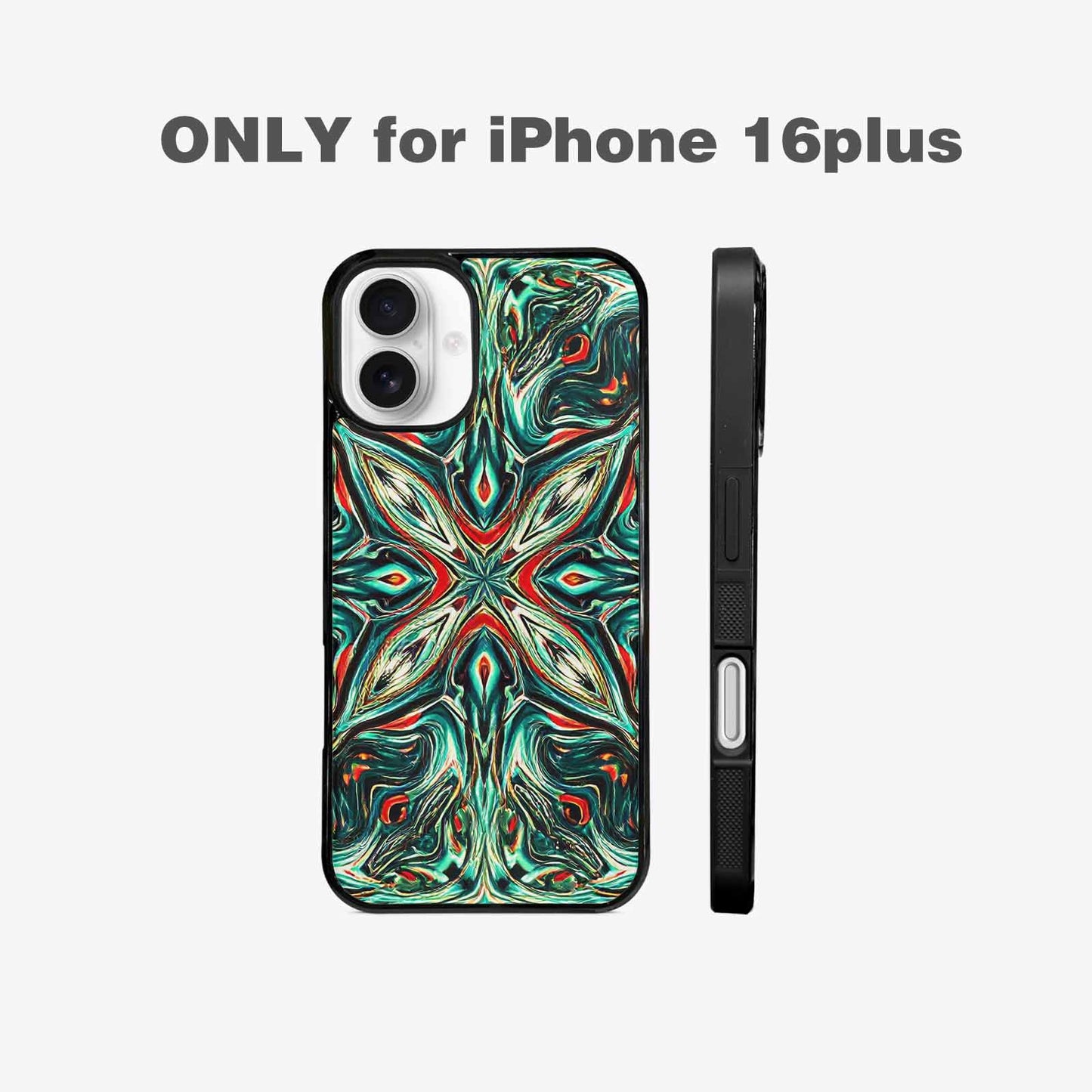 iPhone 16 Plus Case — Holographic Tribal Blaze, Custom Print Case Cover