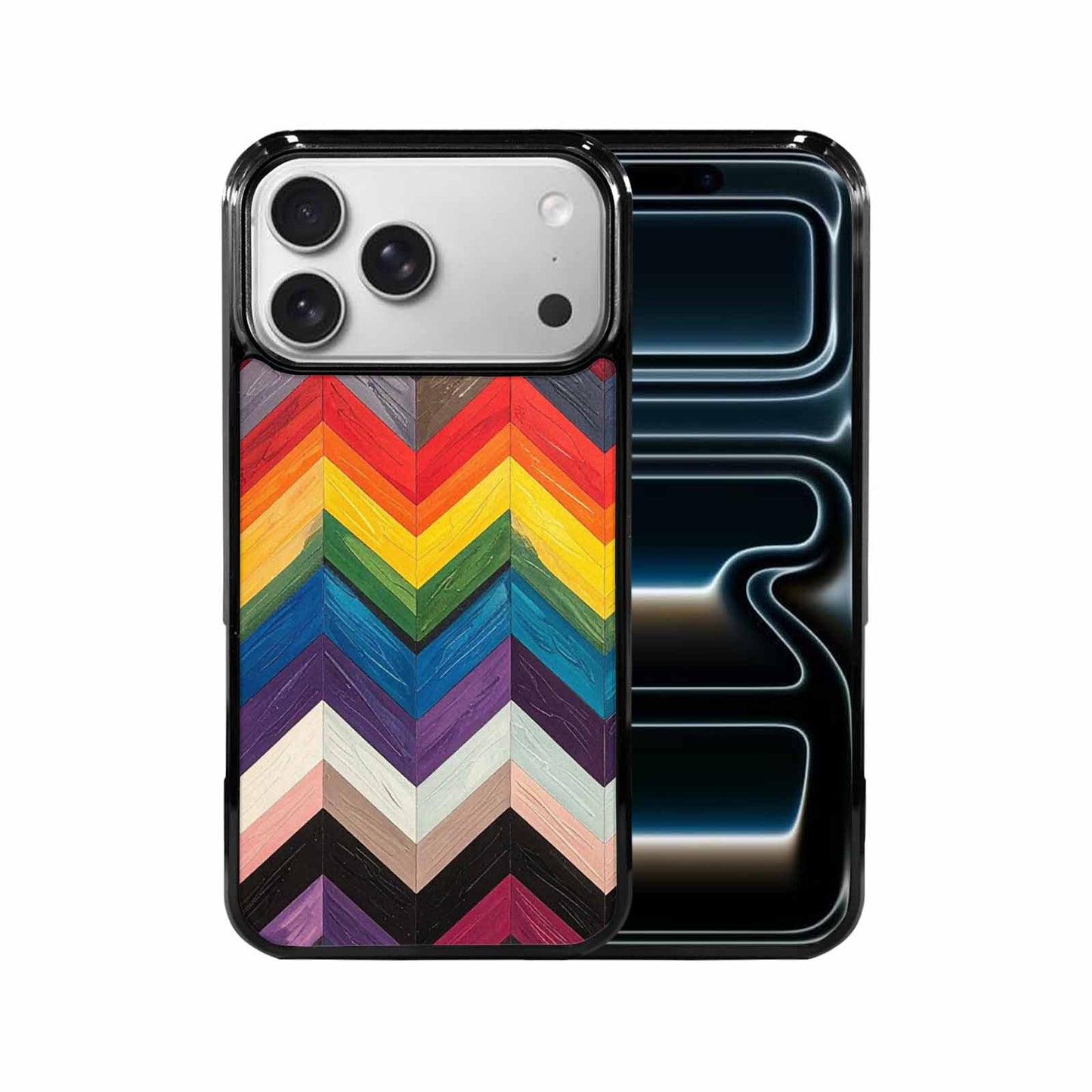 iPhone 17 Pro Max Case — Progress Pride Flag Color Original Art, Customized Protective Case