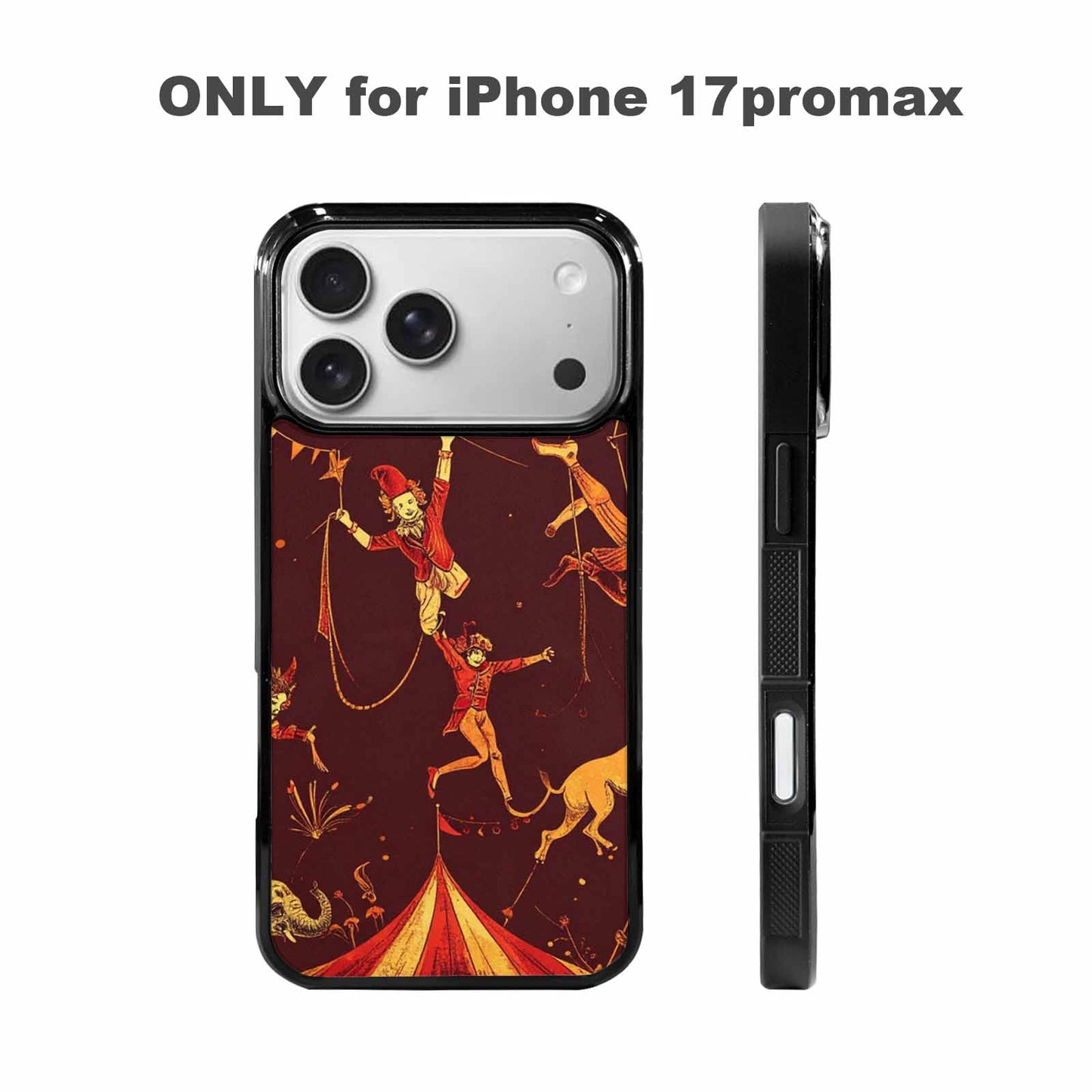iPhone 17 Pro Max Case — Vintage Circus Art Pattern Retro Vintage, Custom Designed Case Cover