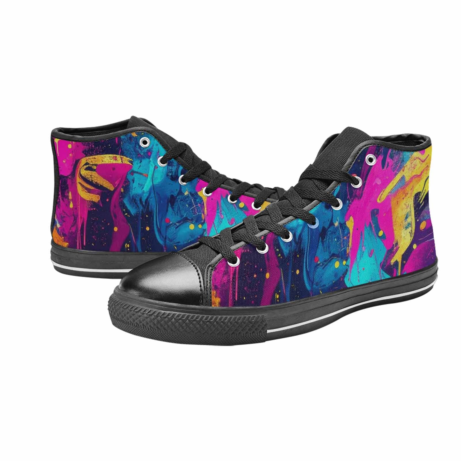 MEN'S Paint Splatter High Top Canvas Y2K Shoes