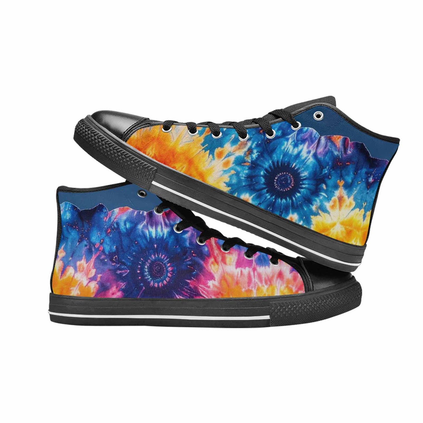 WOMEN'S Tie Dye Mixed Style High Top Canvas Aesthetic Custom Shoes
