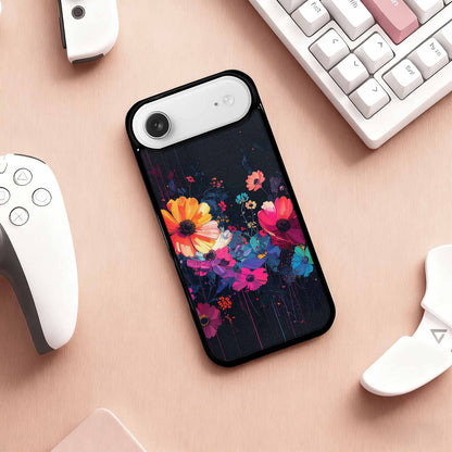 iPhone 17 Air Case — Shadowy Glitch Floral Pattern Hundreds Floral, Custom Art Phone Cover