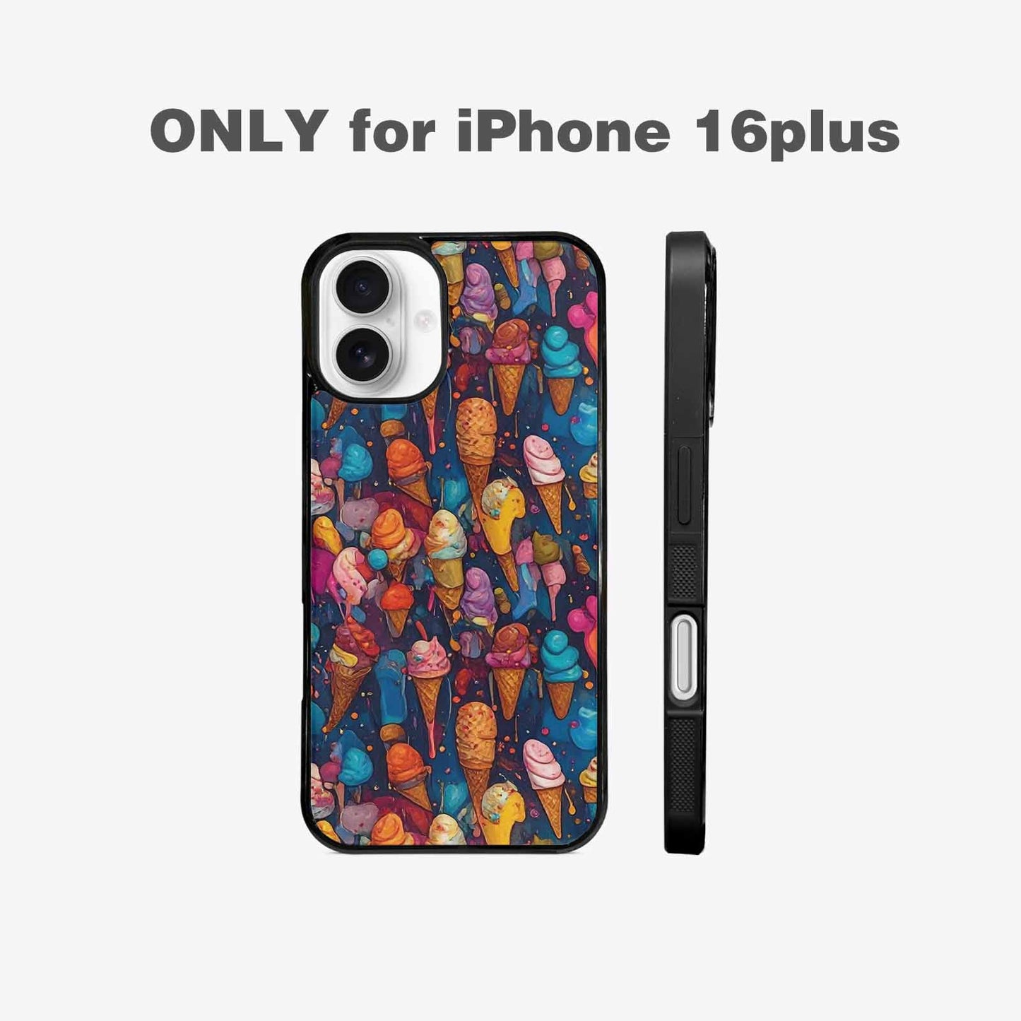 iPhone 16 Plus Case — Ice Cream Motif Ice Cream Motifs, Original Design Phone Case