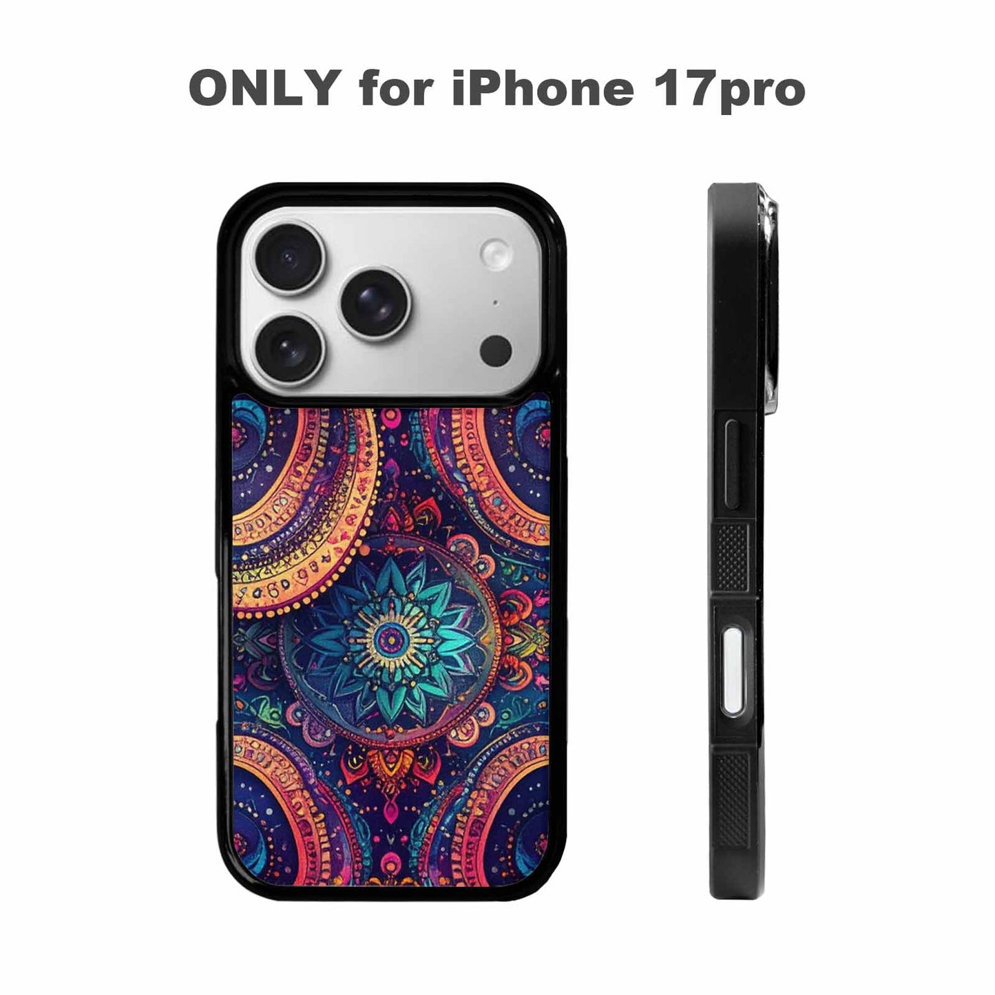 iPhone 17 Pro Case — Paisley Mandala Original Art, Custom Phone Case