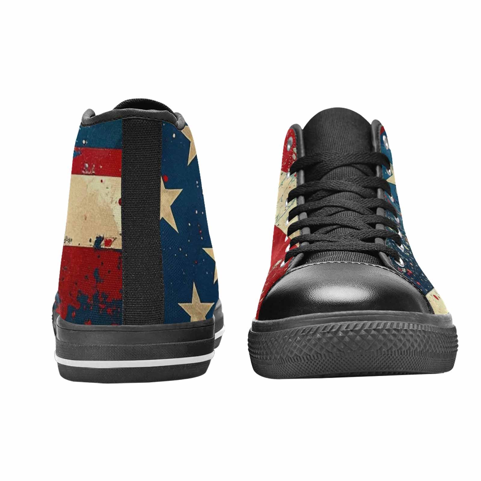 MEN'S American Flag Stars High Top Canvas Wallpaper Art Sneakers