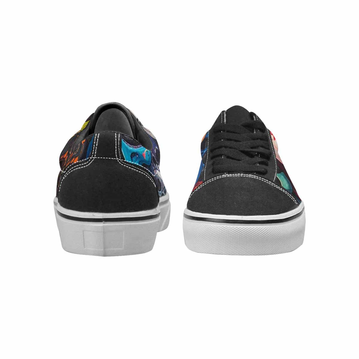 WOMEN'S Skulls (general) Skulls Lace-Up Canvas Vibrant Chaos Custom Sneakers