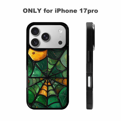 iPhone 17 Pro Case — Metallic St Patricks Spider Original Art, Custom Made Phone Cover