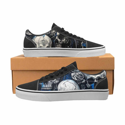 WOMEN'S Skull Roses Lace-Up Canvas Vivid Custom Sneakers