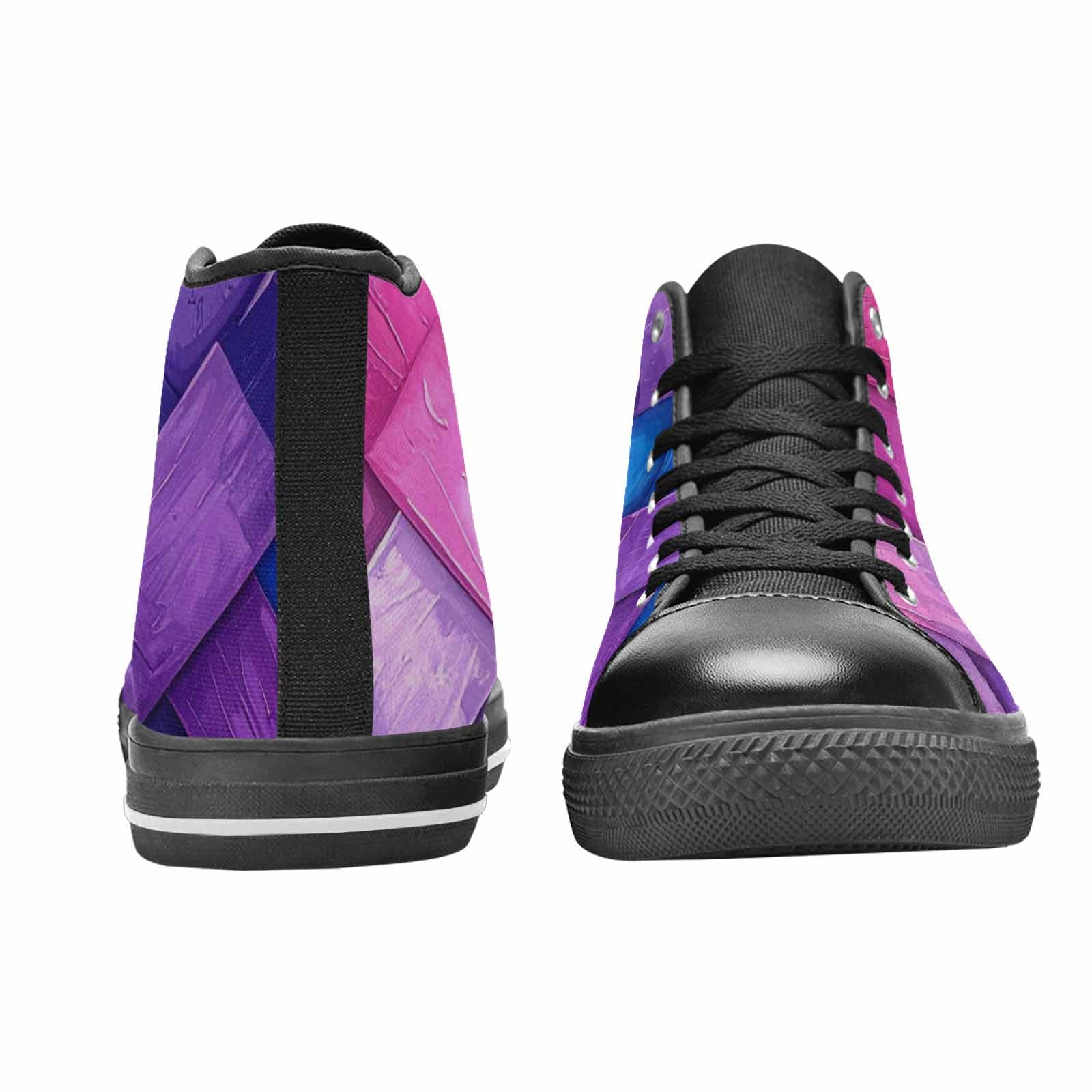 MEN'S Bisexual Flag Color High Top Canvas Vibrant Chaos Shoes