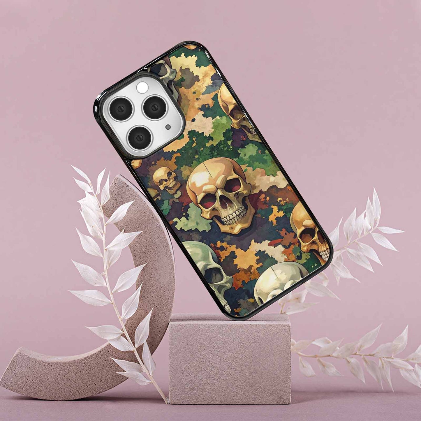 iPhone 15 Pro Max Case — Skulls Camoskulls Pattern Hu A0j, Personalized Phone Case