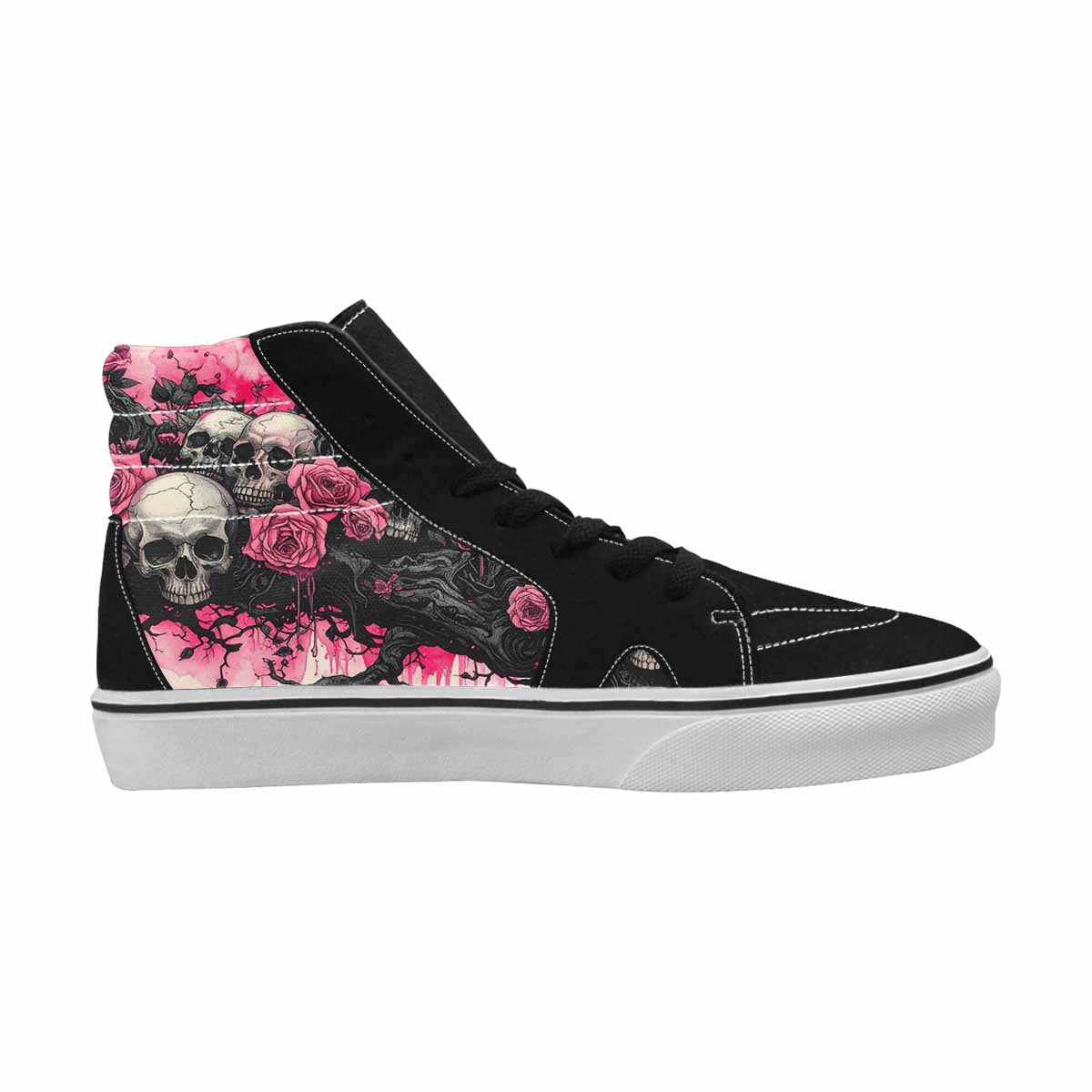MEN'S Skull Roses High Top Canvas Melting Art Sneakers