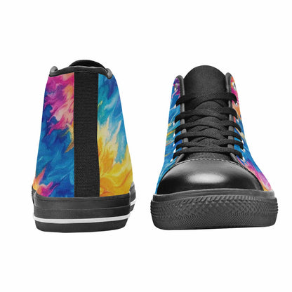 MEN'S Tie Dye Swirl High Top Canvas Grunge Custom Shoes