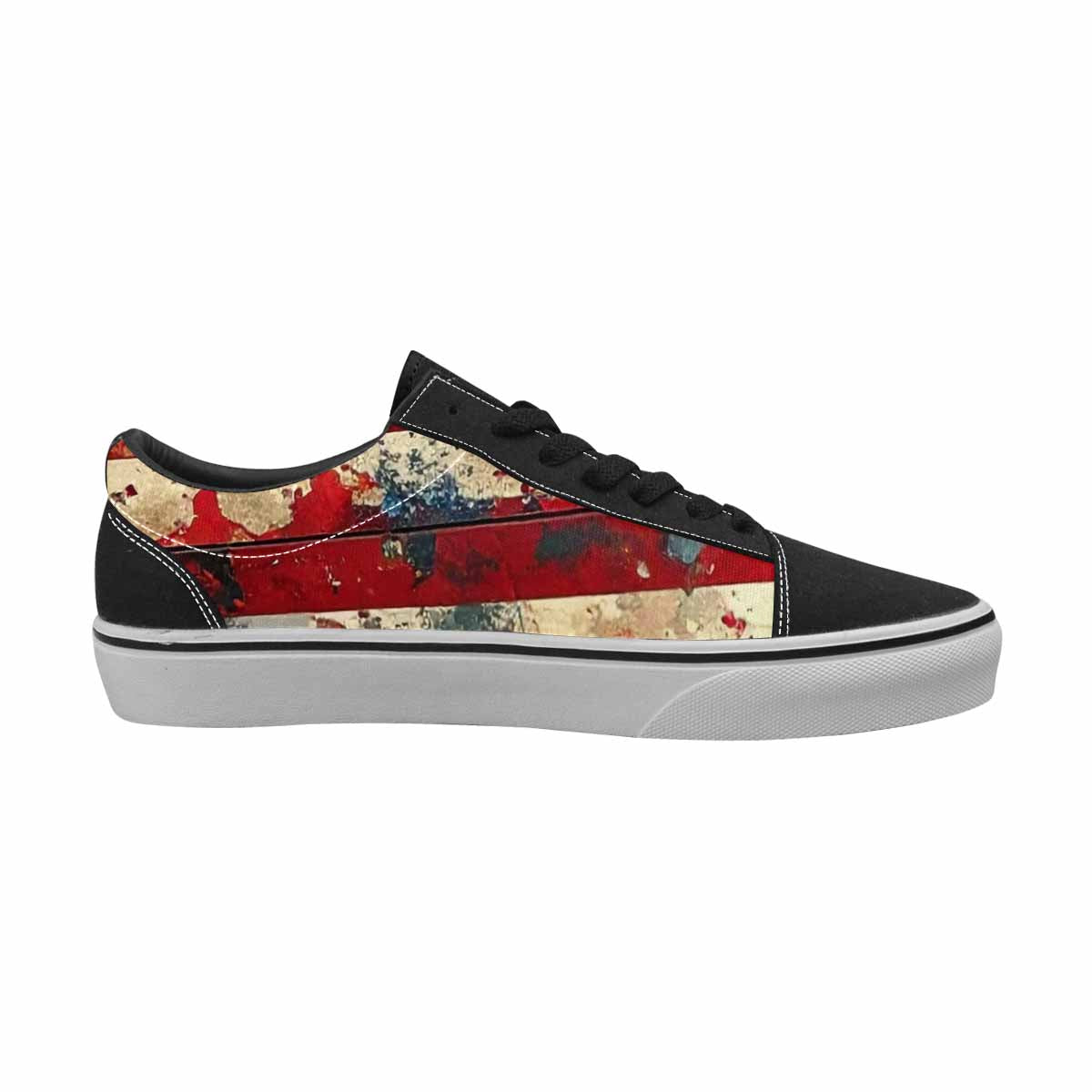 MEN'S American Flag Stars Canvas Lace-Up Surreal Custom Sneakers