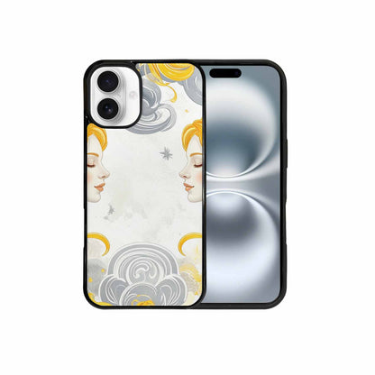iPhone 16 Plus Case — Gemini Twins Zodiac Pattern Seamless Repeat, Custom Printed Phone Case