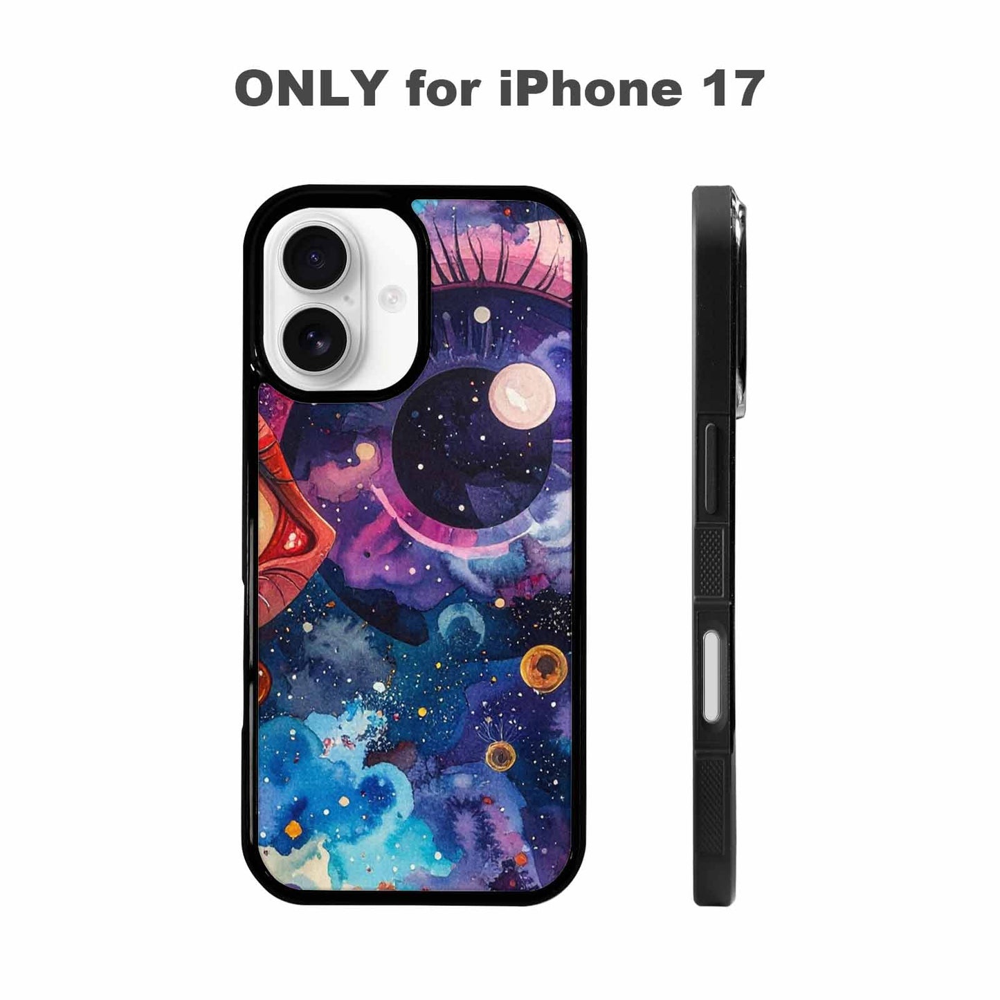 iPhone 17 Case — Cartoon Eyeballs Galaxy Space, Unique Phone Case Design
