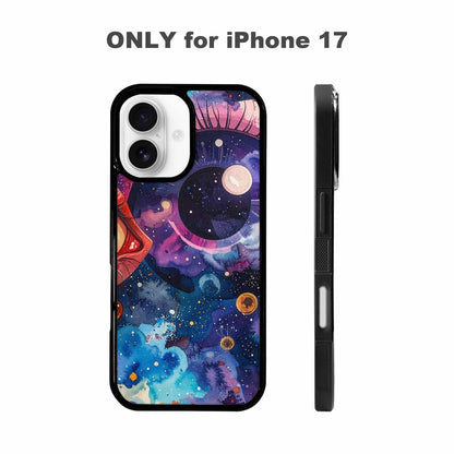 iPhone 17 Case — Cartoon Eyeballs Galaxy Space, Unique Phone Case Design