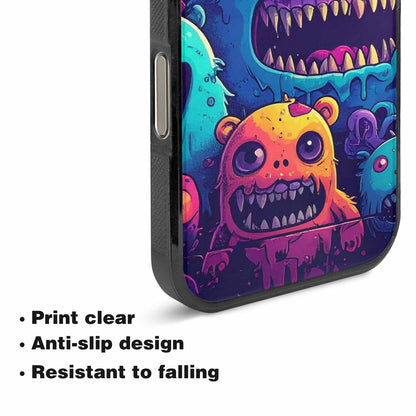 iPhone 16 Pro Case — Overlapping Endlessly No Empty Space Monsters, Customized Protective Case